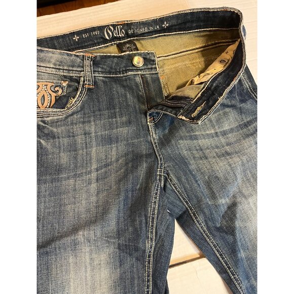 Cello Womens Embellished Bootcut Jeans 11 Denim Embroidery Rhinestone Accents - Picture 7 of 12